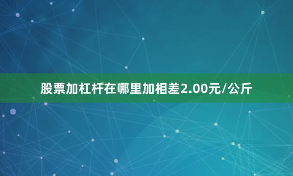 股票加杠杆在哪里加相差2.00元/公斤