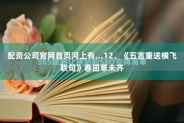 配资公司官网首页河上有...12、《五言重送横飞联句》春田草未齐